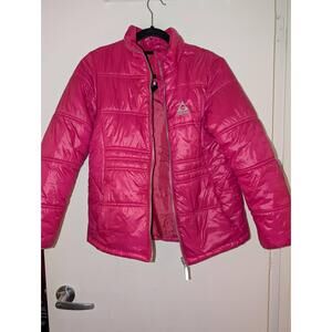 Gerry Girls Puffer Jacket Size‎ L 14/16 Pink Quilted Full Zip Warm Winter